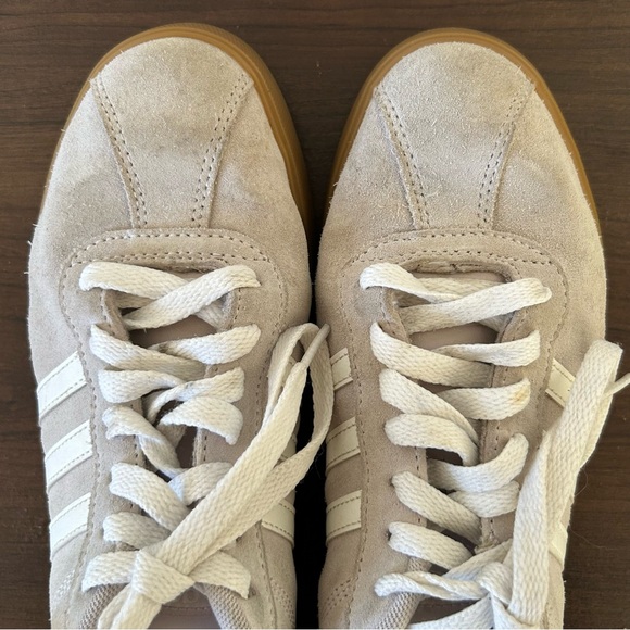 Adidas Suede Women's Sneakers Beige Striped Casual Streetwear - Picture 10 of 11